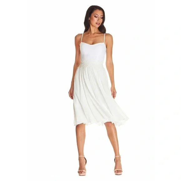 Dress the Population | Dresses | Nwt Dress The Population White Midi Dress  | Poshmark